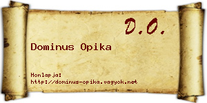 Dominus Opika névjegykártya